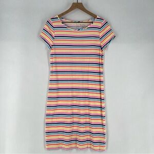 Lilly Pulitzer‎ Multicolored Striped Pima Cotton Short Sleeve Dress Rainbow